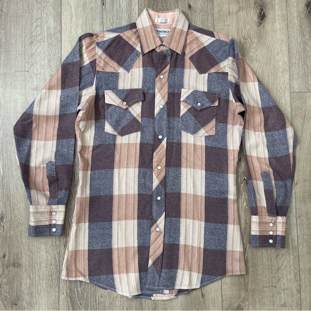 Vintage CORRAL WEST Ranchwear Pearl Snap Western Shirt Men’s Medium 15-34